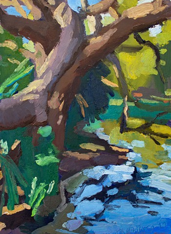 Live Oak Reflections, 12x9in, oil on panel, available
