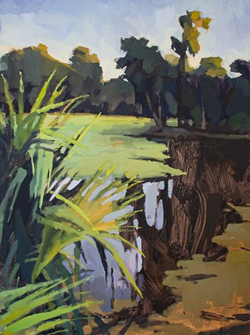 Saw Palmetto Afternoon, 40x30in, oil on canvas, sold