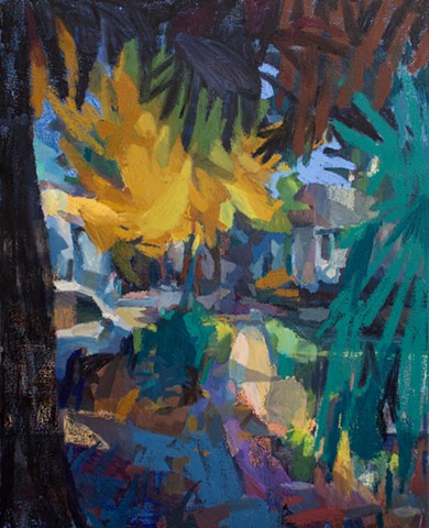 A Grand Entrance, 30x24in, acrylic, oil, and oil stick on canvas, available