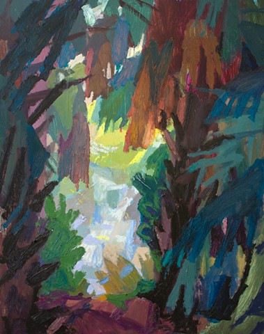 Outside, 14x11in, oil on panel, available