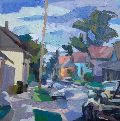 Half Truth Streetscape, 10x10in, oil on panel