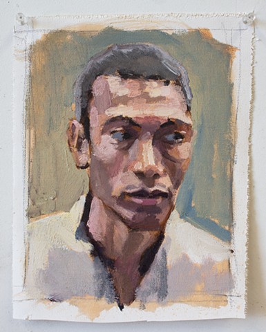 Anthony, 10x8in, oil on unstretched canvas, $200