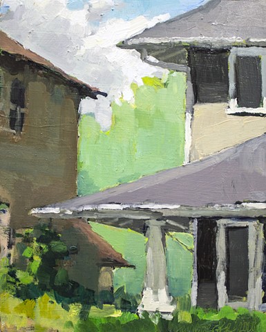 Roof Composition 2, oil on panel, 10x8in, sold 