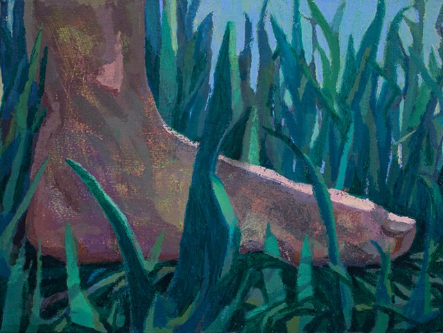 Foot In Grass, 18x24in, acrylic and oil on canvas, available