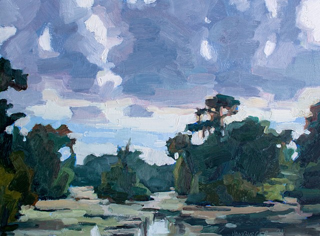 Clouds Over Bayou, 12x16in, oil on cradled panel, sold