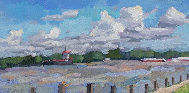 Mighty Mississippi, 8x16in, oil on panel, sold