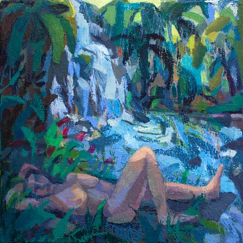 Cascada Memory, 16x16in, oil on canvas, available 