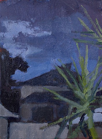 Yucca at Night, 8x6in, oil on canvas, sold