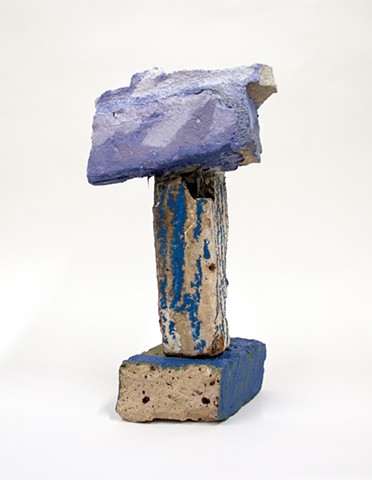 Brick Cloud, 14x7x6.5, acrylic and oil on found brick, available