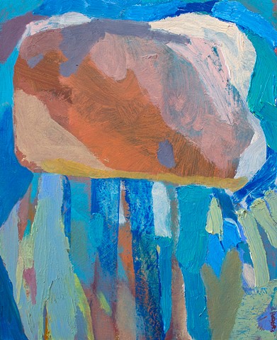 Orange Rain Cloud, 10x8in, acrylic and oil on panel, availalbe 