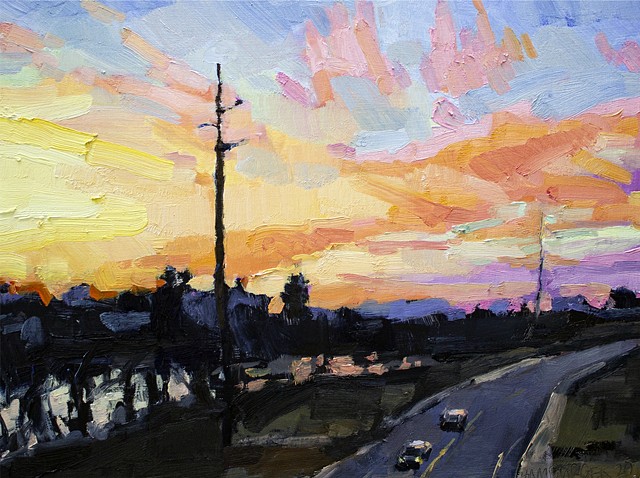 River Arts District Sunset, 9x12in, oil on panel, sold