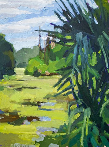 Through Palmetto, 12x9in, oil on panel, sold