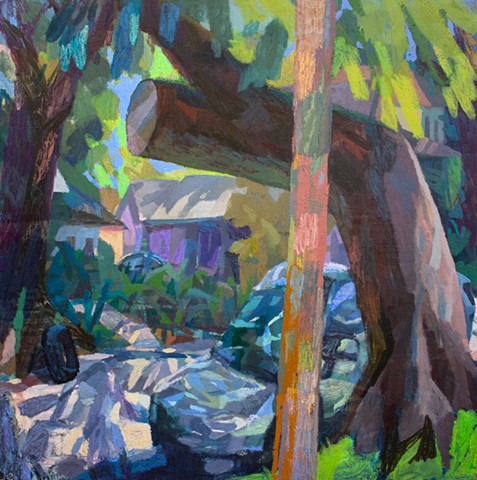 Ellipses, 40x40in,  acrylic, oil, oil stick, on canvas, available