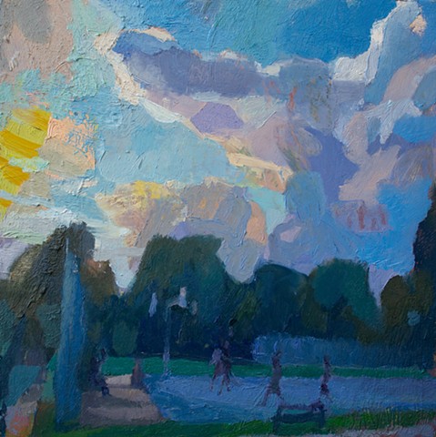 Hoops, 10x10in, oil on panel, available