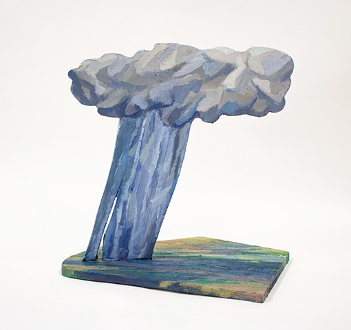 Rain Cloud, 14x13x9.5in, oil on wood