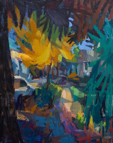 Grand Entrance, 30x24in, acrylic, oil, and oil stick on canvas, available