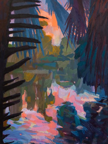 Dangle II, 40x30in, acrylic and oil on canvas, available