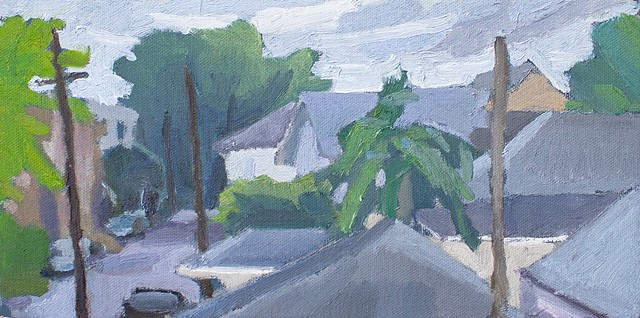 Rooftops, 6x12in, oil on canvas, sold