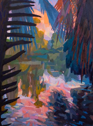 Ferocious and Pretty, 40x30in, acrylic and oil on canvas, available