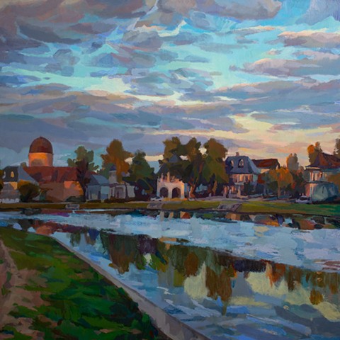 Bayou St. John, 48x48in, acrylic and oil on panel