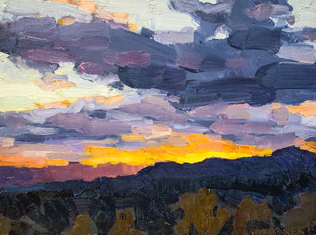 Blue Ridge Sunset, 9x12in, oil on canvas, sold