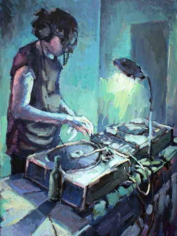 DJ, 48x36in, oil on canvas, sold