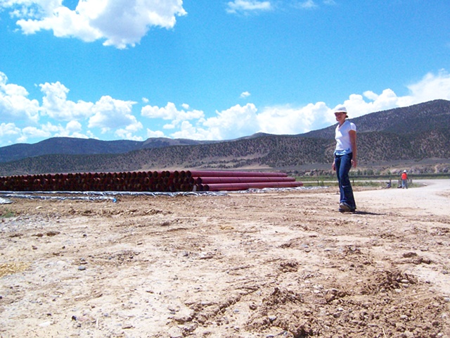 filming the installation of a natural gas pipeline