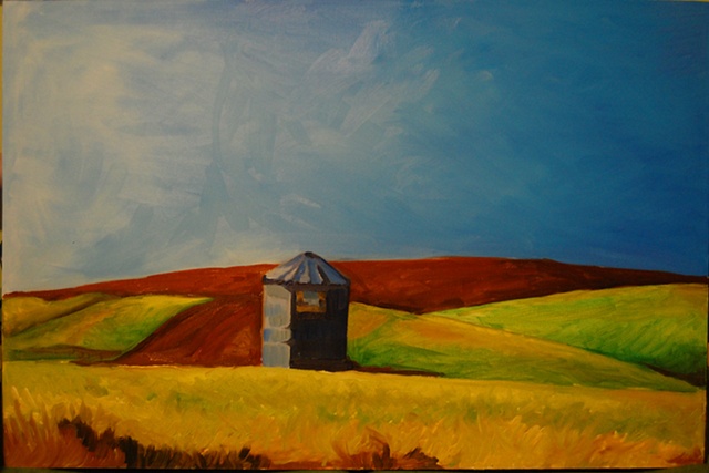 Silo and wheat