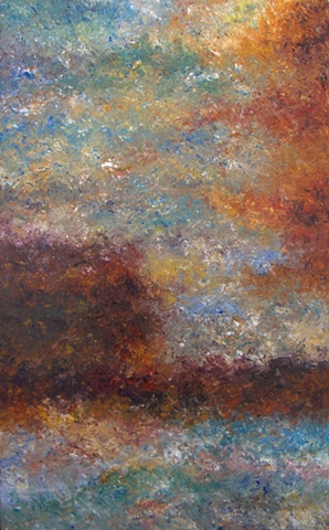 Fall colors starting to show up. Abstract landscape painting by Bill Colburn.
