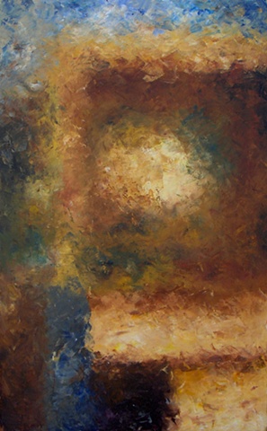 Somewhere between architecture, landscape, and abstraction. Abstract landscape painting by Bill Colburn.