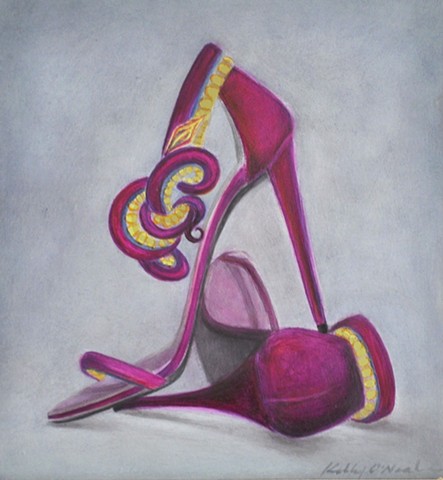 Purple Snake designed shoe.