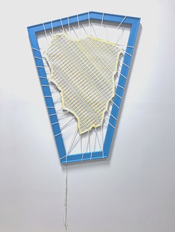 mikey Kelly contemporary minimal op art painting acrylic linen pattern line artist studio