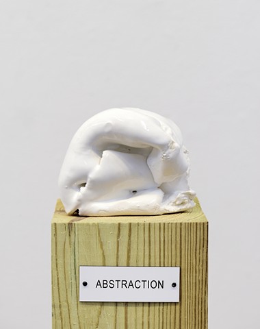 Detail: Untitled (Plinth Studies with Ambiguous Nameplate Augmentation) ["Abstraction"]