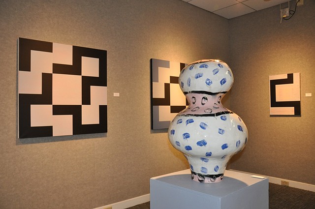 George Schroeder - Paintings and Collages & Dave Thomas - Ceramic Sculpture