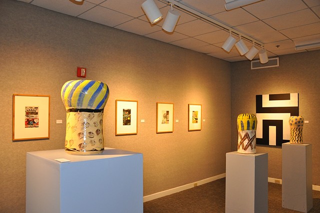 George Schroeder - Paintings and Collages & Dave Thomas - Ceramic Sculpture