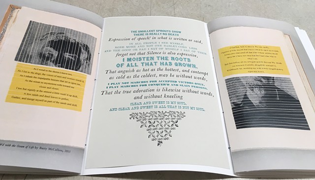 spread with handset metal type - quotes from Whitman