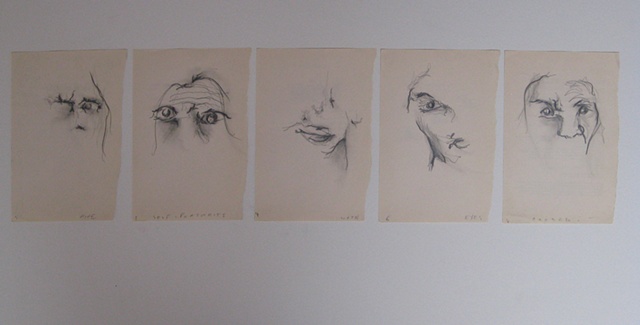 5 self portraits with eyes closed