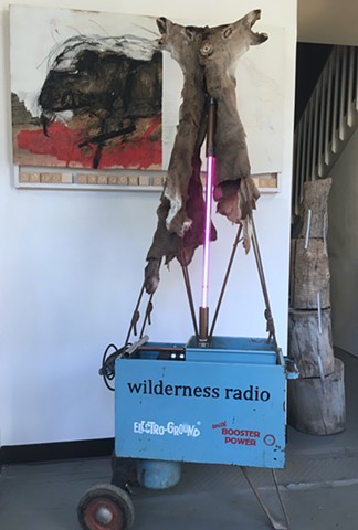 where buffalo no longer roam[painting] portable wilderness radio[sculpture]