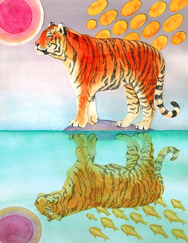 tiger and tiger spirit reflection