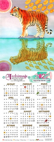 tiger illustration on calendar