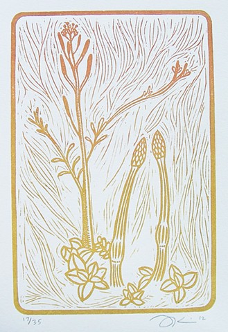 Linocut print "Untitled (Botanical)" by Aijung Kim www.sprouthead.etsy.com