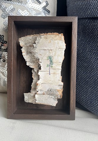 Birch Bark Pine Cut Out