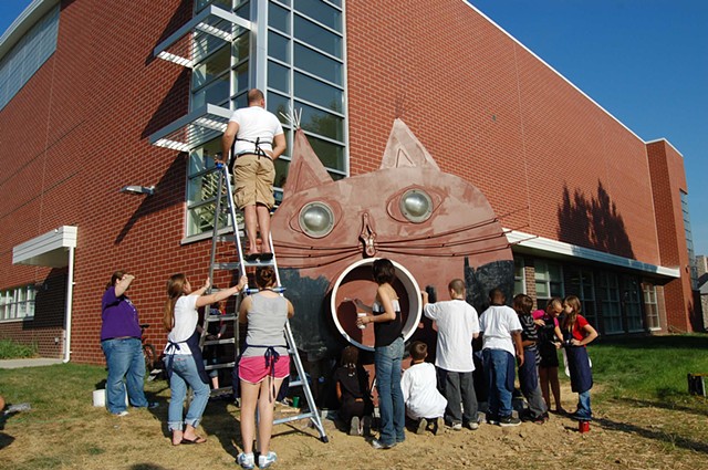 collaborative public art project using recycled materials with community by Joe LaMantia
