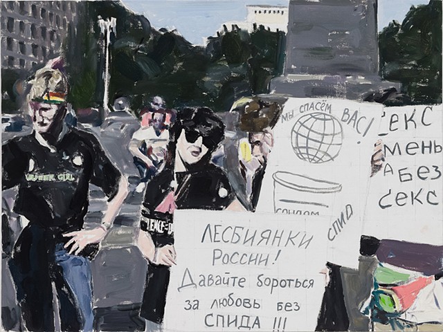 Soviet Union, July 1991 ( retroactive sketching toward the â€œRussian Stonewallâ€�), oil on canvas boards, 1991-2021 #27