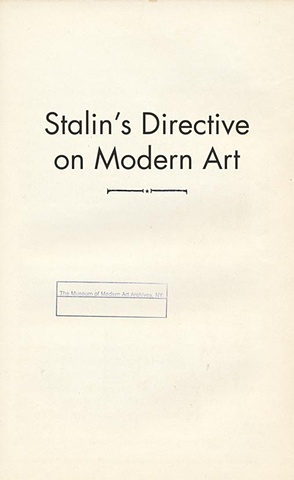 Yevgeniy Fiks: Stalin's Directive on Modern Art