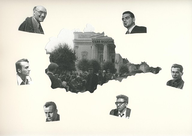 Pleshka-Birobidzhan #4,collage on paper, 9x12