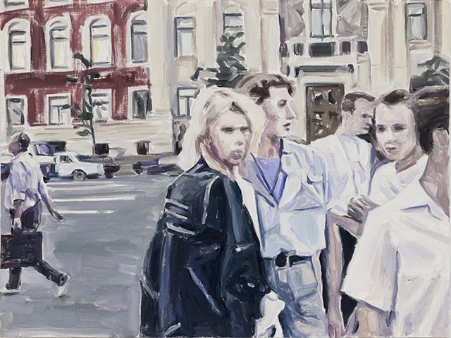 Soviet Union, July 1991 ( retroactive sketching toward the â€œRussian Stonewallâ€�), oil on canvas boards, 1991-2021 #28
