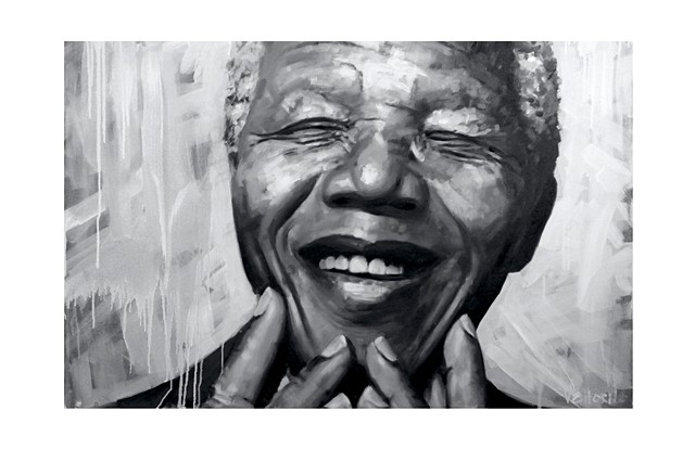 Luke Vehorn Nelson Mandela Painting Original Artwork Contemporary Portrait South Africa Charleston 