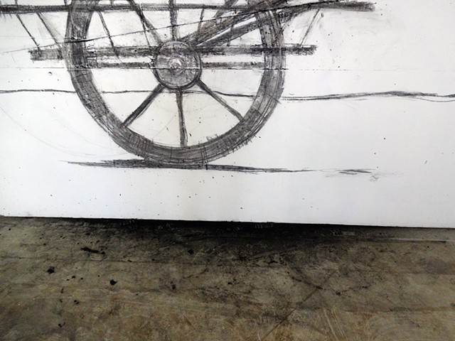 Mobil Homes, Charcoal on wall - Project Space 2013 - detail