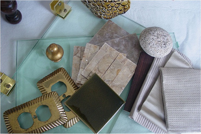 MATERIAL COLLAGE PALETTES

Finish Material Composition
(color scheme, interior appointments, hardware, textiles, fixtures, furniture)